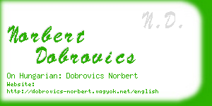 norbert dobrovics business card